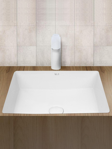 Раковина из санфаянса WeltWasser WW SK 39 см 10000004600 встраиваемая цвет белый глянцевый 1 отверстие под смеситель - фото 2