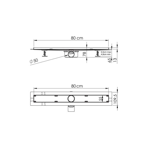 Душевой лоток Vincea ALMIRA-S SAY.602.80.S.U напольный - фото 2
