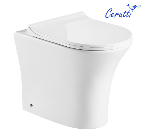 Унитаз приставной Cerutti SPA CT7842 белый с сиденьем микролифт безободковый каскадный смыв - фото 3