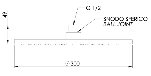 Верхний душ с шарнирным соединением 30 см Remer 359MM30X хром - фото 2