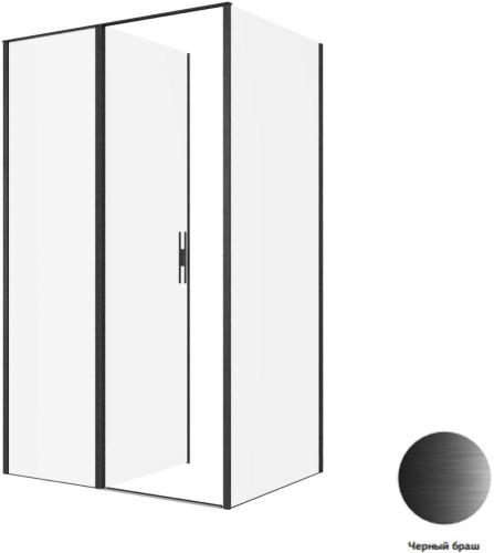 Душевой уголок Allen Brau Priority 3.31033.BBA + 3.31045.BBA 120х90 стекло прозрачное профиль черный без поддона - фото 3