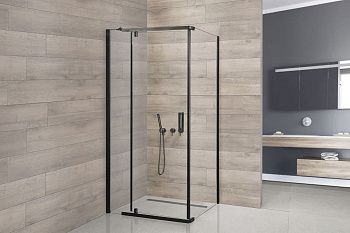 Душевой уголок Royal Bath HPVD RB1090HPVD-T-BL 100х90 стекло прозрачное профиль черный без поддона