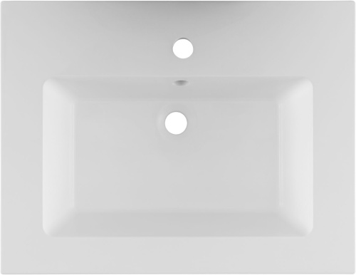 Раковина из литьевого мрамора Aquanet Текла 00328984 61х46 полувстраиваемая цвет белый 1 отверстие под смеситель - фото 4
