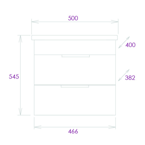 Тумба под раковину Onika Легран 105031 47х38х50 подвесная - фото 3