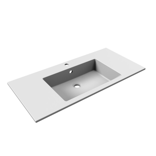 Раковина из литьевого мрамора Uperwood Megan 45481000004 100х48 полувстраиваемая цвет белый - фото 4
