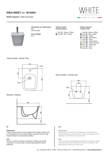 Биде White Ceramic Idea W1000401 подвесное - фото 3