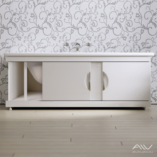 Экран под ванну Alavann Monaco 170 см ALV0236001 фронтальный МДФ раздвижной белый - фото 2