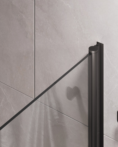 Шторка для ванны Timo T27 70х140 стекло прозрачное профиль черный ориентация универсальная - фото 4