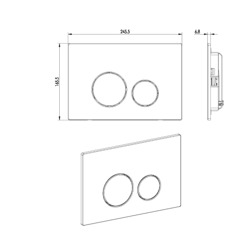 Клавиша смыва механическая Boheme 649-GM цвет антрацит - фото 2