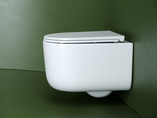 Унитаз подвесной Ceramica Nova ULMA CN4006T белый с сиденьем микролифт безободковый смыв торнадо - фото 4