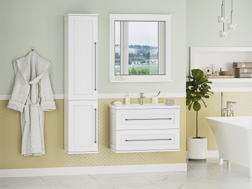 Шкаф-пенал Misty Марта П-Мрт05035-011Л 36х35х165 напольный/подвесной цвет белый - фото 5