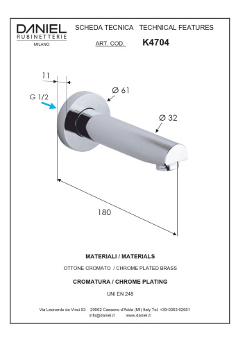 Душевая система Daniel Suvi S20617Z-CR встраиваемая цвет хром - фото 5
