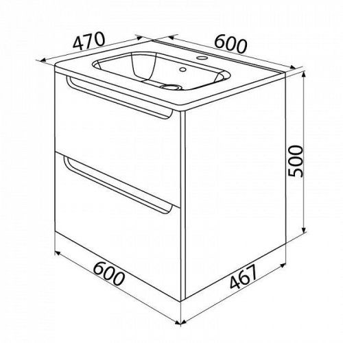 Тумба с раковиной IDDIS Edifice EDI60W0i95K 60х47х50 подвесная цвет белый - фото 3