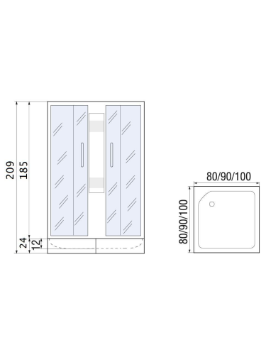Душевой уголок River MORAVA 10000003391 90х90 стекло матовое профиль хром матовый без поддона - фото 2