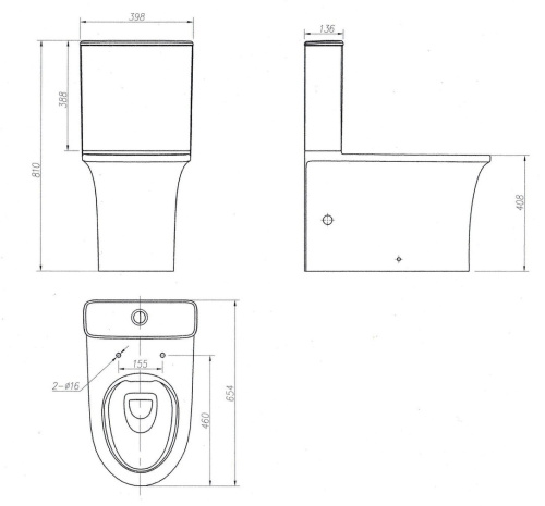 Чаша унитаза напольная Arrow AB2230H цвет белый без бачка с сиденьем микролифт безободковая каскадный смыв - фото 5