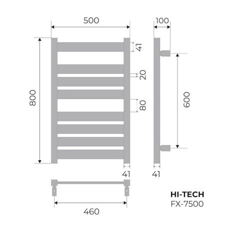 Полотенцесушитель электрический Fixsen FX-7500W 50х80 белый