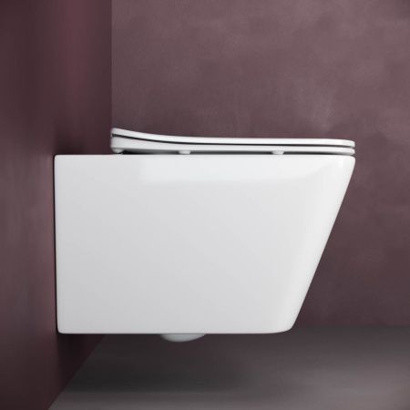 Унитаз подвесной Ceramica Nova METRIC CN3007 белый с сиденьем микролифт безободковый душевой смыв