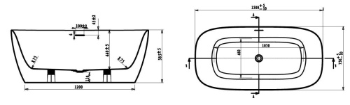 Ванна акриловая Art&Max Verona AM-VER-1500-750 отдельностоящая овальная - фото 3
