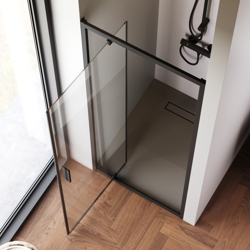 Душевая дверь Am.Pm Gem W90G-80-1P-BT 80х195 стекло прозрачное профиль черный матовый - фото 4