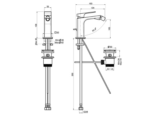 Смеситель Fima Carlo Frattini F3381/HNS на столешницу черный матовый - фото 2