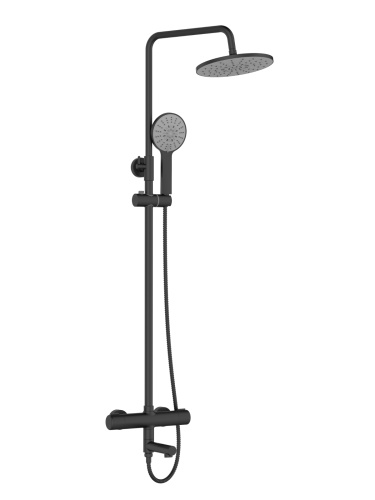 Душевая стойка Agger Thermo A2461144 настенная цвет черный с термостатом - фото 2