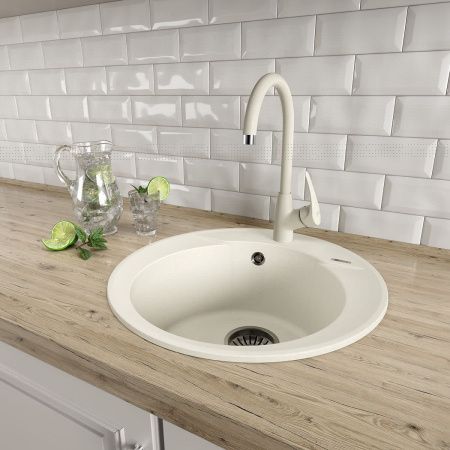 Кухонная мойка LeMark Sula 500 9910006 50х50 цвет бежевый поверхность матовая