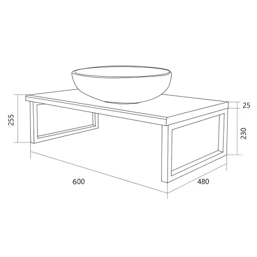 Столешница 1MarKa Grunge Loft Ц0000001583 60х48 накладная цвет дуб намибия - фото 2