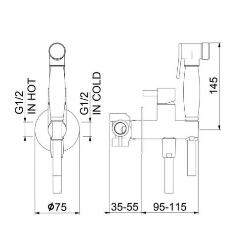 Гигиенический душ со смесителем Webert EL870301345 никель - фото 4