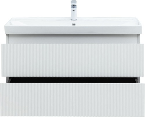 Тумба под раковину Aquanet Альтера 00337157 99х45х52 подвесная цвет белый - фото 5