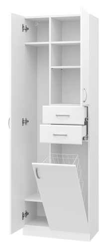 Шкаф-пенал Misty Пеналы Э-05060-01Бк 60х34х190 напольный цвет белый - фото 4