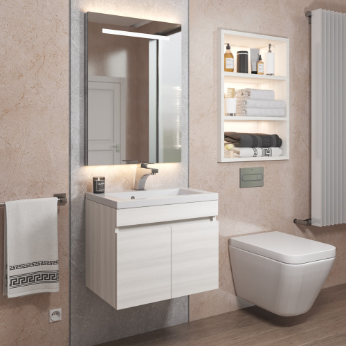 Тумба с раковиной Uperwood Eva 3930313466 49х35х43 цвет белый - фото 3