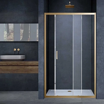 Душевая дверь Vincea Alpha VDS-3AL130CLG 130х190 стекло прозрачное профиль золото брашированное