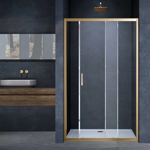 Душевая дверь Vincea Alpha VDS-3AL130CLG 130х190 стекло прозрачное профиль золото брашированное