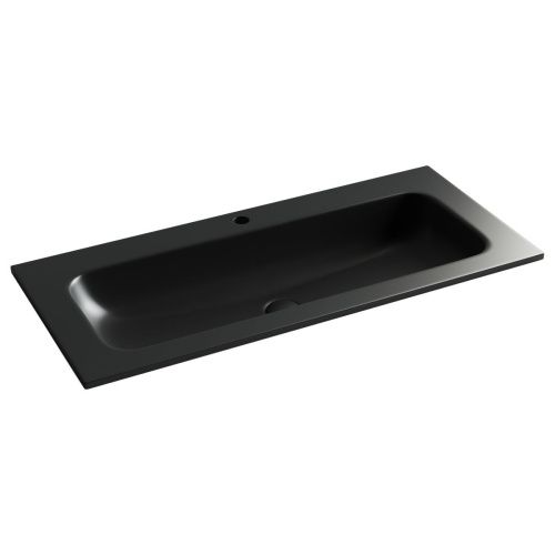 Раковина из сантехнического фарфора Ceramica Nova GRACE CN7013MB 100х50 накладная цвет черный 1 отверстие под смеситель