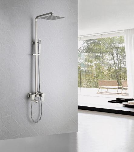 Душевая стойка ABBER AF8216SPL настенная цвет сатин - фото 2