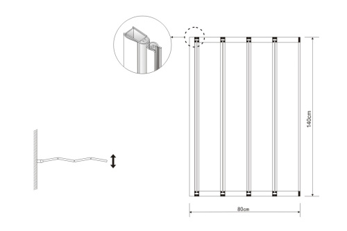 Душевая шторка на ванну Grossman GR-107 80х140 стекло прозрачное профиль хром глянцевый ориентация универсальная - фото 3