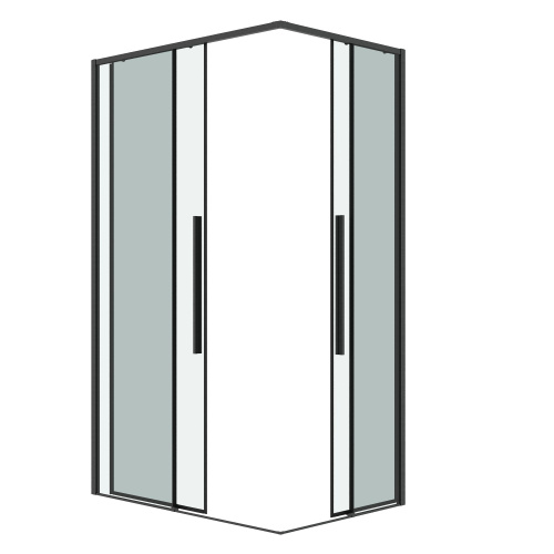 Душевой уголок Grossman Galaxy 300.K33.01.1190.42.00 110х90 стекло прозрачное профиль графит матовый без поддона - фото 2