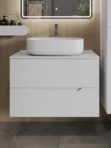 Тумба с раковиной Orange Line Li-80TuwMDF+B07-540W 81х46х69 - фото 3