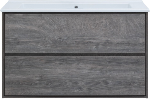 Тумба под раковину Aquanet Милан 00339972 106х46х66 подвесная цвет темное дерево - фото 4