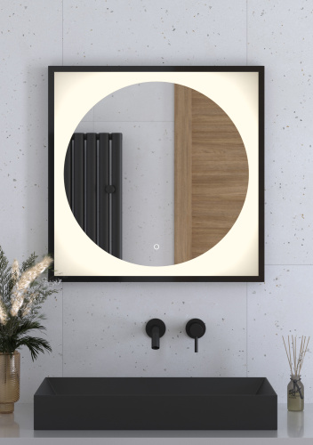 Зеркало в ванную Defesto ECLIPSE DF 2232S 70х70 цвет черный - фото 3
