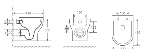 Унитаз подвесной WeltWasser 10000003807 белый глянцевый с сиденьем микролифт безободковый душевой смыв - фото 3