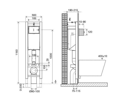 Инсталляция для подвесного унитаза Oli QUADRA 886667 - фото 2