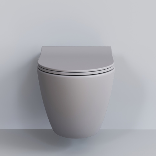 Чаша унитаза подвесная Ambassador Queen 113T20301R цвет серый матовый без сиденья каскадный смыв - фото 3