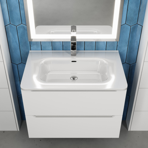 Раковина керамическая Uperwood Monica RMonica80wg 81х46 полувстраиваемая цвет белый - фото 4