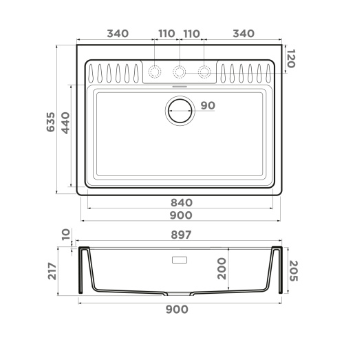 Кухонная мойка Omoikiri Kinokawa 90 4993853 90х64 цвет белый - фото 2