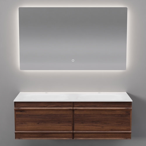 Тумба с раковиной+зеркало Art Decco Bridget (Бриджит) ABR12W22D1M0 120x45x40 подвесная цвет черный орех - фото 4