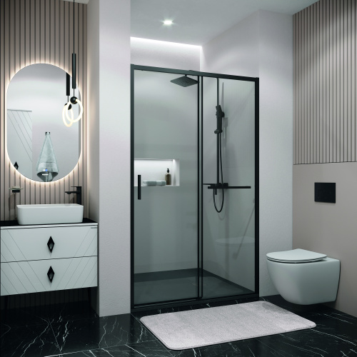 Душевая дверь Grossman Style 100.K33.05.130.21.00 130х195 стекло прозрачное профиль черный матовый - фото 5