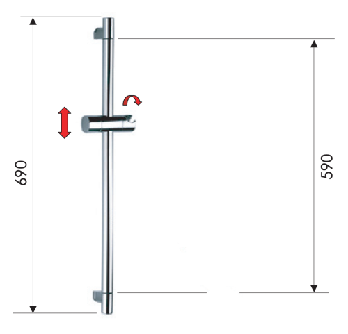 Душевая штанга Remer 315R настенная цвет хром - фото 2