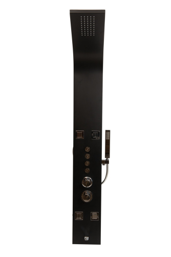 Душевая панель с термостатом (чёрная матовая) DENBERG DENBERG LT-204 прямоугольная настенная - фото 2