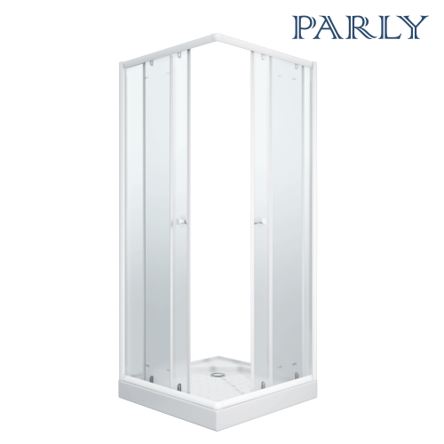 Душевой уголок Parly ZFQ81 80х80 стекло матовое профиль белый с поддоном - фото 2